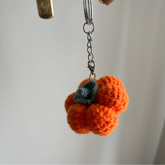 Mom-Knitted Halloween Pumpkin Keychain Bagchain Mini Pumpkin - Picture 2 of 5